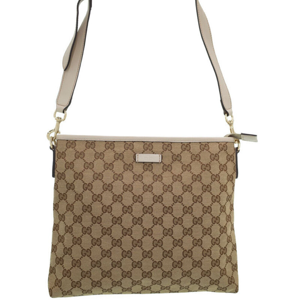 Gucci beige ebony GG canvas crossbody bag Brown